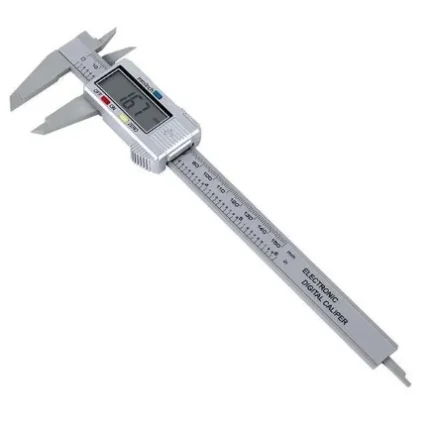 디지털 버니어 캘리퍼 150mm (흰색) / LCD 전자 측정자 탄소 섬유