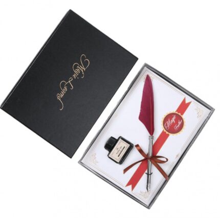 엔틱 깃털 일반닙 만년필(자홍색) / 클래식 추억 잉크펜 선물