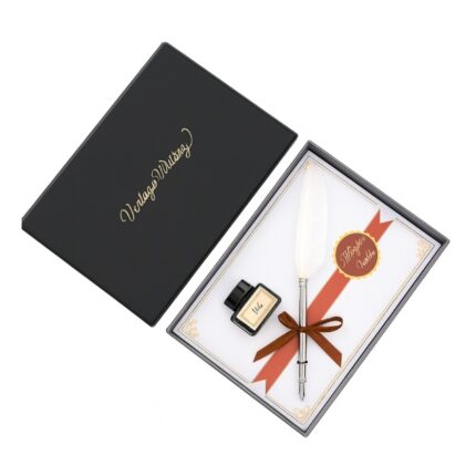 엔틱 깃털 일반닙 만년필(흰색) / 클래식 추억 잉크펜 선물